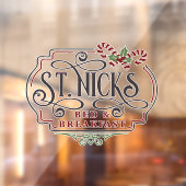 Sint-kerstfeest Sint-Nick's Bed Breakfast Raamsticker (Vel 2)