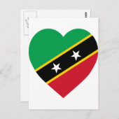 Sint-Kitts en Nevis Flag Heart Briefkaart (Voorkant / Achterkant)