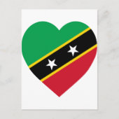 Sint-Kitts en Nevis Flag Heart Briefkaart (Voorkant)