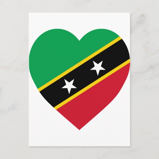 Sint-Kitts en Nevis Flag Heart Briefkaart (Voorkant)