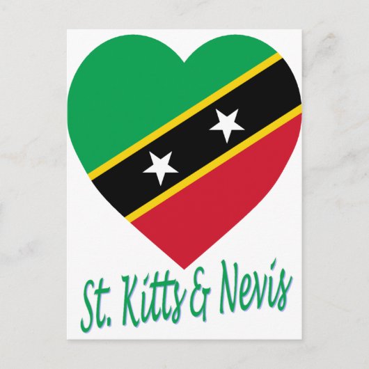Sint-Kitts en Nevis Flag Heart Briefkaart (Voorkant)