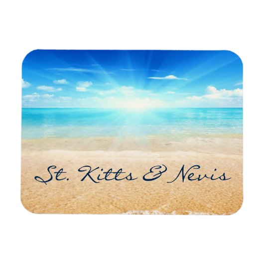 Sint Kitts en Nevis strandzonsopkomst Magneet (Horizontaal)