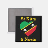Sint Kitts en Nevis Vlag Independence Caribbean Magneet (Voorkant / Achterkant)