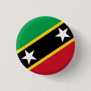 Sint Kitts en Nevis Vlag Independence Caribbean Ronde Button 3,2 Cm