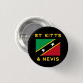 Sint Kitts en Nevis Vlag Independence Caribbean Ronde Button 3,2 Cm (Voorkant /achterkant)