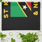 Sint Kitts en Nevis Vlag Independence Caribbean Theedoek (Gevouwen)