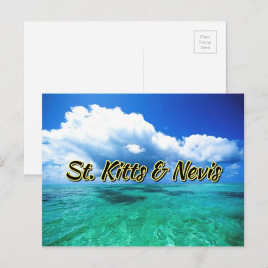 Sint Kitts en Nevis zee sky Briefkaart (Voorkant / Achterkant)