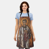 Sint Laurens Orthodoxe Mozaïek Kunstprint Schort (Gedragen)