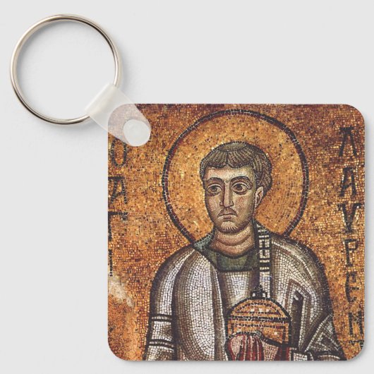 Sint Laurens Orthodoxe Mozaïek Kunstprint Sleutelhanger (Voorkant)