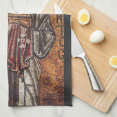Sint Laurens Orthodoxe Mozaïek Kunstprint Theedoek (Quarter Fold)