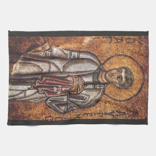 Sint Laurens Orthodoxe Mozaïek Kunstprint Theedoek (Horizontaal)
