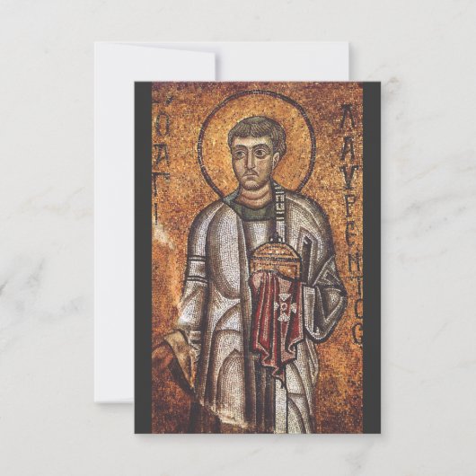 Sint Laurentius Orthodoxe Mozaïek Kunstprint Bedankkaart (Voorkant)