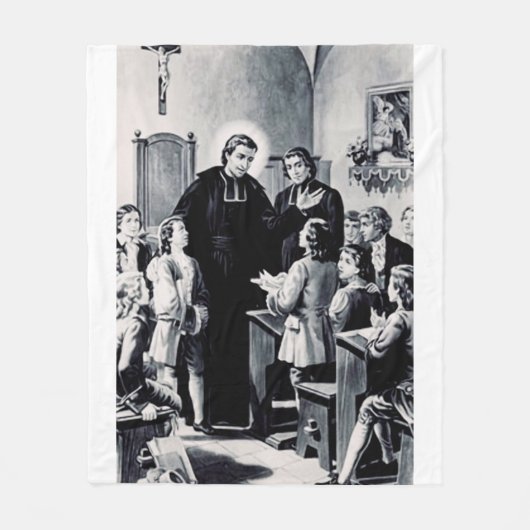Sint Louis de Montfort Frans priester Fleece Deken (Voorkant)