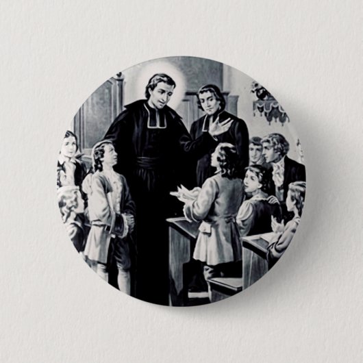 Sint Louis de Montfort Frans priester Ronde Button 5,7 Cm (Voorkant)