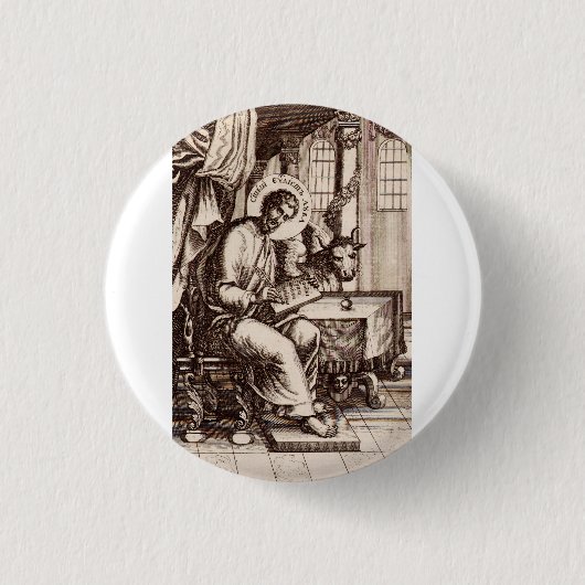 Sint Lucas de Evangelist en Apostel Ronde Button 3,2 Cm (Voorkant)