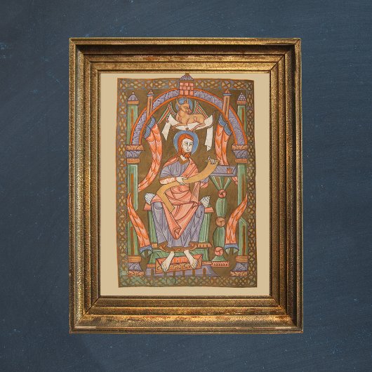 Sint Lucas de Evangelist Middeleeuwse Christelijke Poster