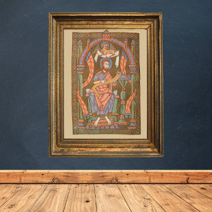 Sint Lucas de Evangelist Middeleeuwse Christelijke Poster