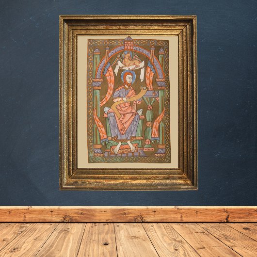 Sint Lucas de Evangelist Middeleeuwse Christelijke Poster