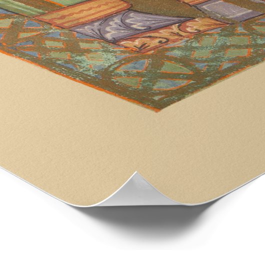 Sint Lucas de Evangelist Middeleeuwse Christelijke Poster (Hoek)