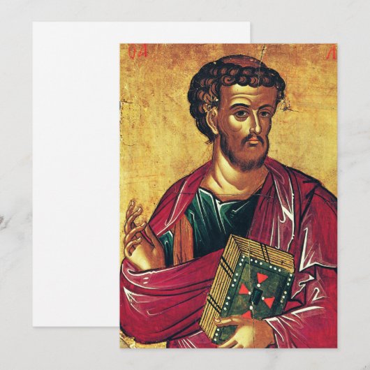 Sint Lucas de Evangelist Orthodoxe icoon Bedankkaart (Voorkant / Achterkant)