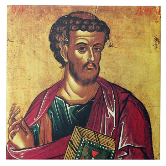 Sint Lucas de Evangelist Orthodoxe icoon Tegeltje (Voorkant)