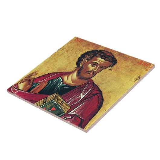 Sint Lucas de Evangelist Orthodoxe icoon Tegeltje (Zijkant)