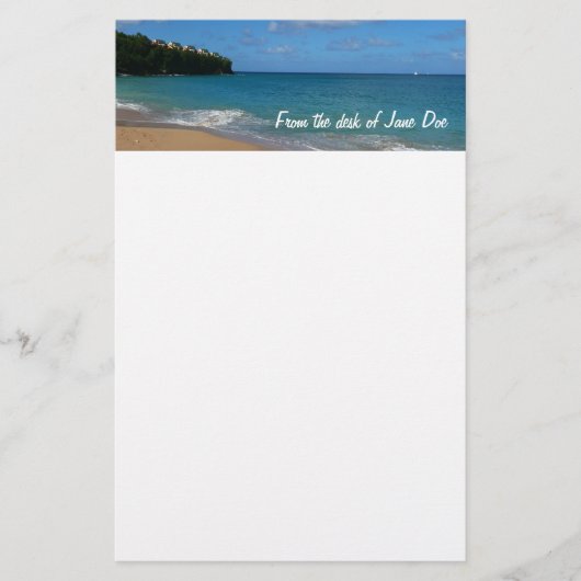 Sint Lucia Beach Tropisch Vacation Landscape Briefpapier (Voorkant)
