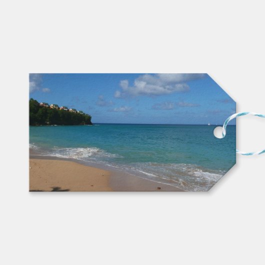 Sint Lucia Beach Tropisch Vacation Landscape Cadeaulabel (Voorkant (Horizontaal))