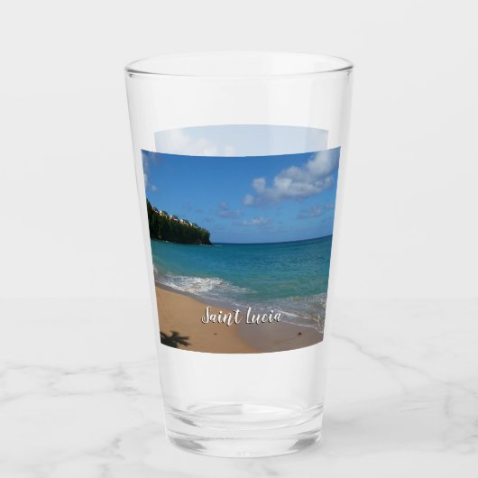 Sint Lucia Beach Tropisch Vacation Landscape Glas (Voorkant)