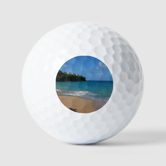 Sint Lucia Beach Tropisch Vacation Landscape Golfballen (Voorkant)