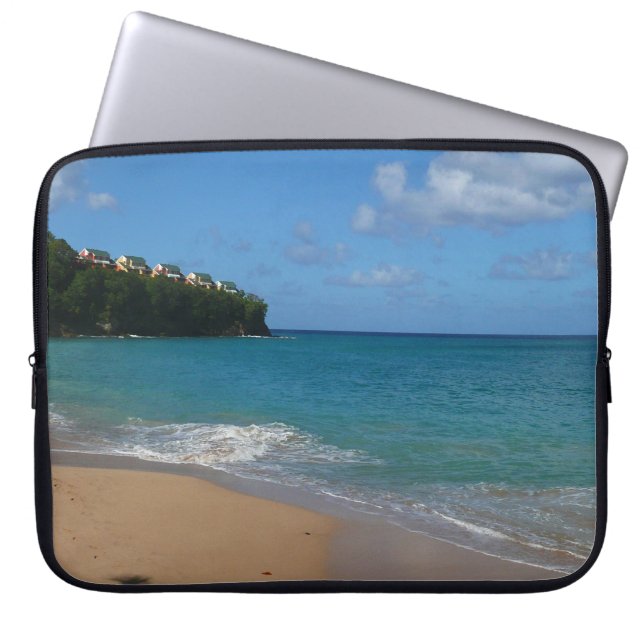 Sint Lucia Beach Tropisch Vacation Landscape Laptop Sleeve (Voorkant)