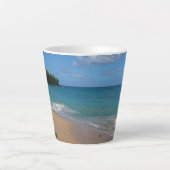 Sint Lucia Beach Tropisch Vacation Landscape Latte Mok (Voorkant)