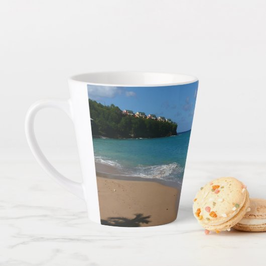 Sint Lucia Beach Tropisch Vacation Landscape Latte Mok (In situ)