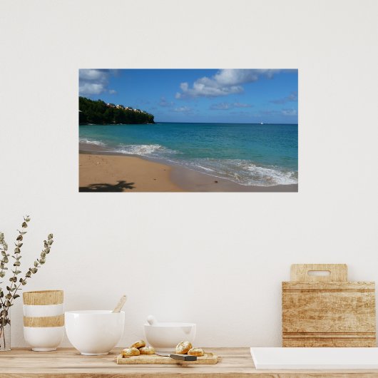 Sint Lucia Beach Tropisch Vacation Landscape Poster (Keuken)