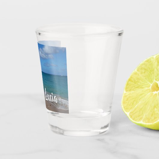 Sint Lucia Beach Tropisch Vacation Landscape Shot Glas (Rechts)