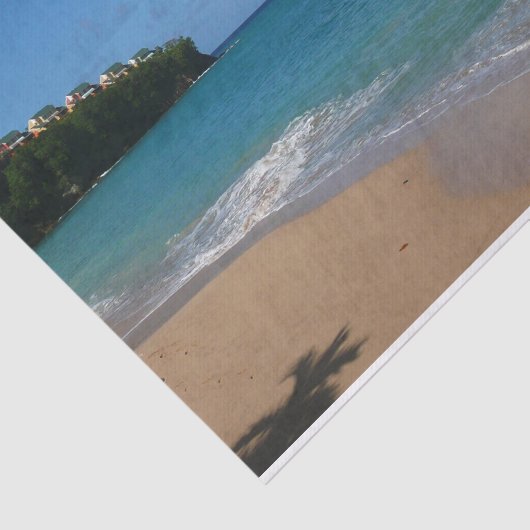 Sint Lucia Beach Tropisch Vacation Landscape Tissuepapier (Detail)