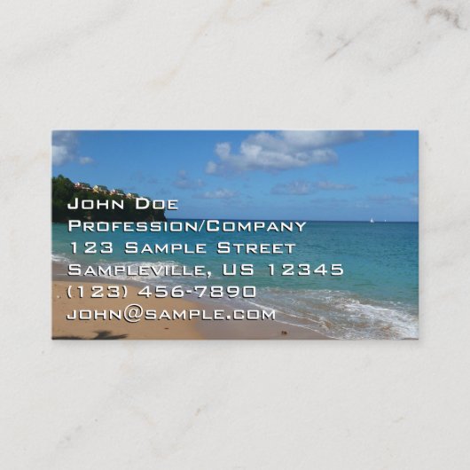 Sint Lucia Beach Tropisch Vacation Landscape Visitekaartje (Voorkant)