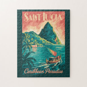 Sint Lucia boot illustratie reis kunst vintage Legpuzzel
