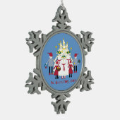 Sint-Lucia Dag kerstversiering Tin Sneeuwvlok Ornament (Links)