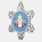 Sint-Lucia Dag kerstversiering Tin Sneeuwvlok Ornament (Rechts)