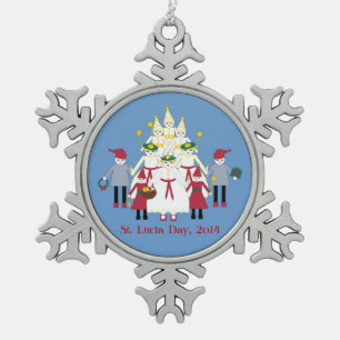 Sint-Lucia Dag kerstversiering Tin Sneeuwvlok Ornament