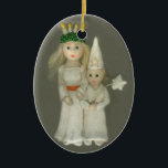 Sint Lucia Day Starboy 2011 JL Biel Keramisch Ornament<br><div class="desc">In Scandinavische landen als Zweden wordt op 13 december de Sint Lucia Dag gevierd.  Het is de feestdag van het licht!  Creëer door kunstenaar Jennifer L. Biel 2011. Origineel kunstwerk van Jennifer L. Biel 2011.  Bekijk mijn andere St. Lucia Day-design van JL Biel of StarryNightArtist</div>