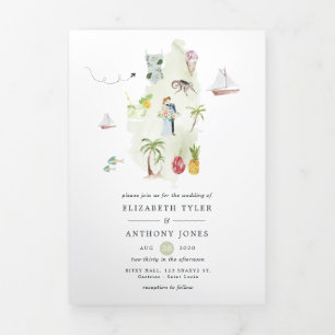 Sint Lucia Destination Wedding Drieluik Kaart