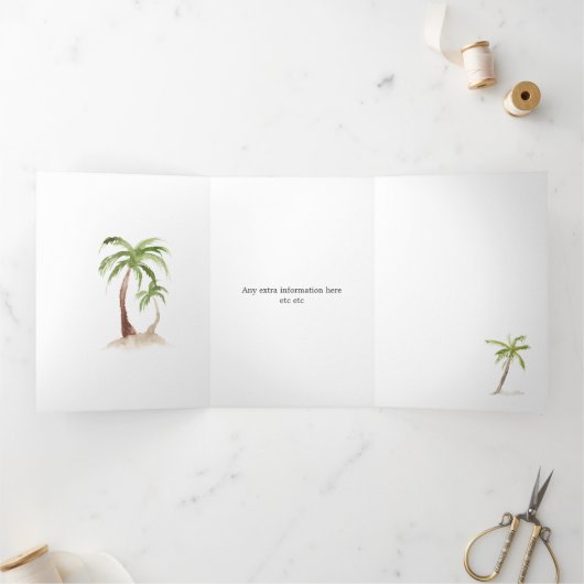 Sint Lucia Destination Wedding Drieluik Kaart (Binnen)