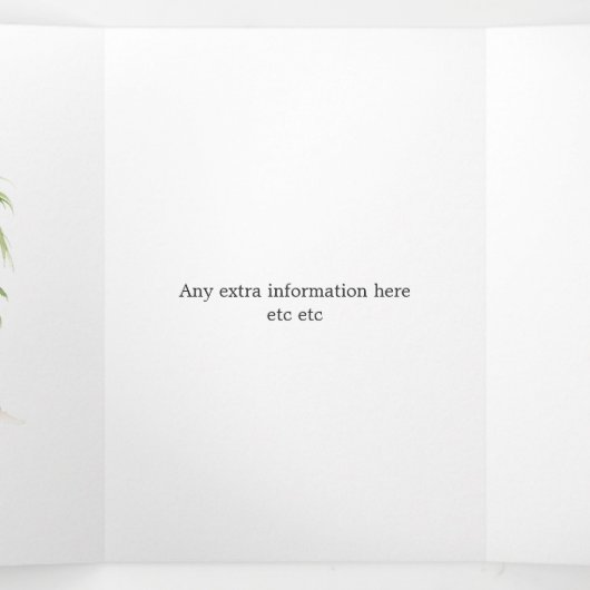 Sint Lucia Destination Wedding Drieluik Kaart (Binnenkant midden)