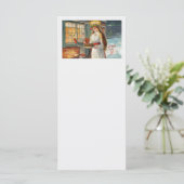 Sint Lucia en kind brengen saffraanbrood (Staand voorkant)