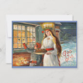 Sint-Lucia en kind die Saffraanbrood bezorgen Bedankkaart (Voorkant)
