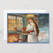 Sint-Lucia en kind die Saffronbrood bezorgen Bedankkaart (Voorkant / Achterkant)