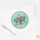 Sint Lucia Erfgoed Embleem Ronde Sticker (Envelop)