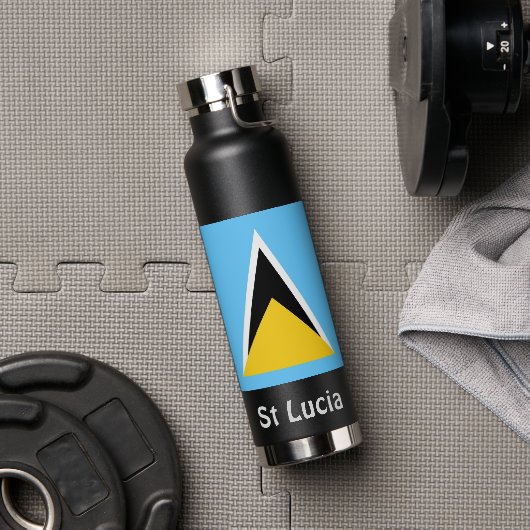 Sint Lucia Flag Water Fles (Gym)